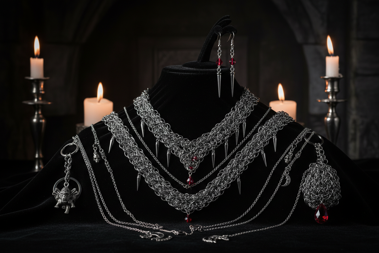 Gothic Jewellery Sets: How to Pair Necklaces, Earrings and Small Accessories Without Looking Overdone