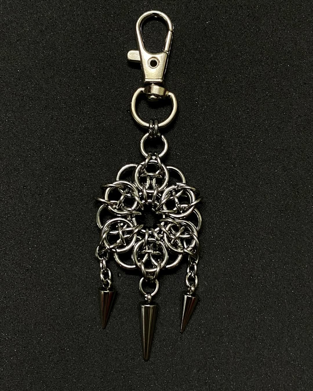 Abyss Sigil Chainmail Spike Keychain - Handmade Gothic EDC Accessory
