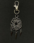 Gothic Chainmail Sigil Spike Keychain - Handmade Dark EDC Stainless Steel