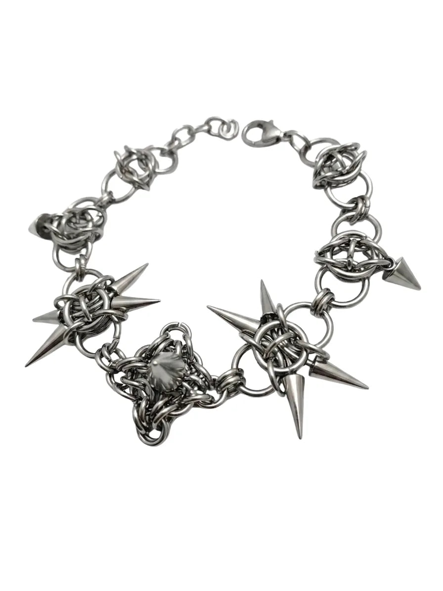 Aether Spike Orb Chainmail Bracelet - front view