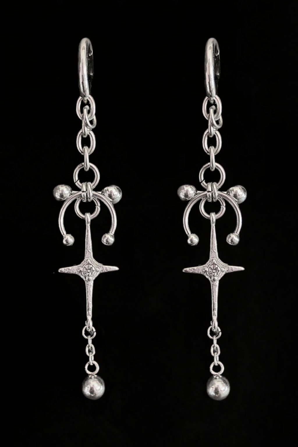 gothic occult sigil earring arc design handcrafted dark alternative jewellery