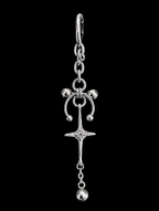 arc sigil chain drop earrings handcrafted gothic occult jewellery stainless steel