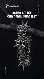 Astra Spiked Chainmail Bracelet - side view