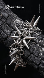 Astra Spiked Chainmail Bracelet - detail view