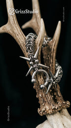 C-Sigil Spike Chainmail Bracelet - wrist shot