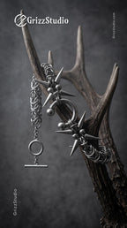 C-Sigil Spike Chainmail Bracelet - charm detail