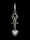 chainmail toggle heart drop earrings handmade gothic dark romantic jewellery stainless steel