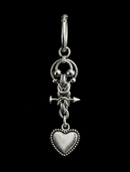 chainmail toggle heart drop earrings handmade gothic dark romantic jewellery stainless steel