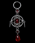 Crimson Blood Sigil Gothic Chainmaille Earrings – Handmade Dark Statement Jewelry