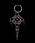 Crimson Core Chainmail Earrings with Industrial Spikes – Handmade Gothic Jewelry