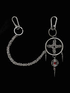 Crimson Nexus Orb Chainmail Keychain - Limited Edition Handmade Gothic EDC