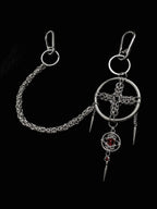 Crimson Nexus Orb Chainmail Keychain - Limited Edition Handmade Gothic EDC