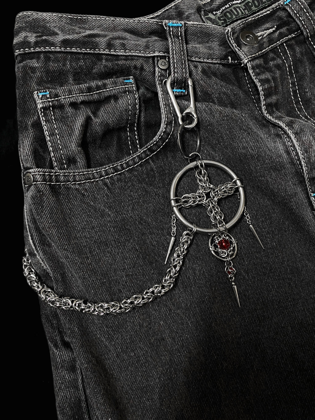 Crimson Nexus Orb Chainmail Keychain - Limited Edition Handmade Gothic EDC