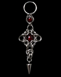 Crimson Sigil Chainmail Drop Earrings – Handmade Gothic Alternative Jewelry