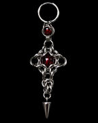 Crimson Sigil Chainmail Drop Earrings – Handmade Gothic Alternative Jewelry