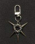 Gothic chainmail spiked keychain handmade in dark steel