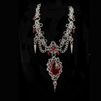dark queen gothic necklace crimson crown statement jewellery occult-inspired dark fashion