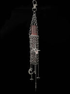 gothic chainmail lighter case keychain moon star charm stainless steel dark fashion