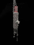 chainmail lighter case keychain gothic moon star charm silver tone holder standard lighter gothic gift
