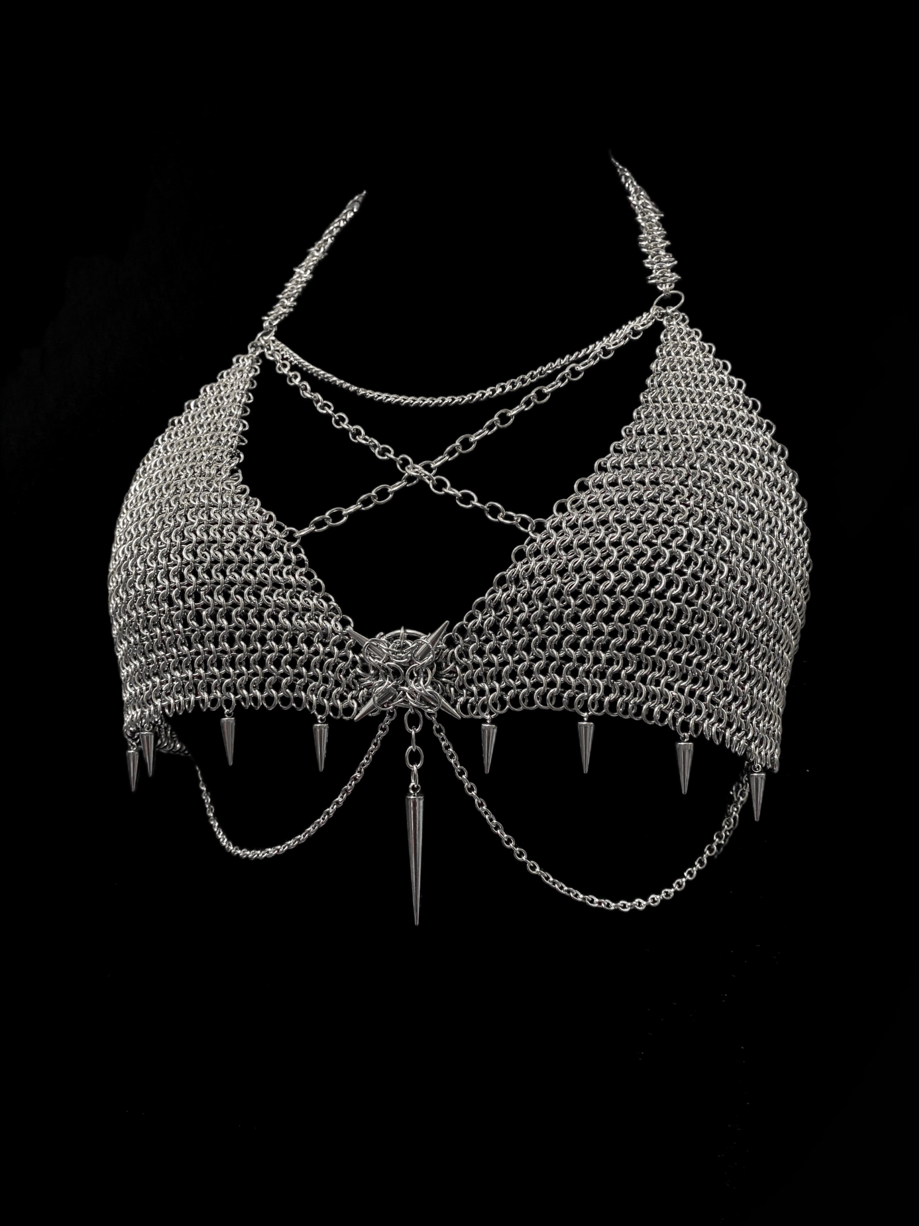 gothic chainmail bikini set handmade steel dark fashion alternative styling