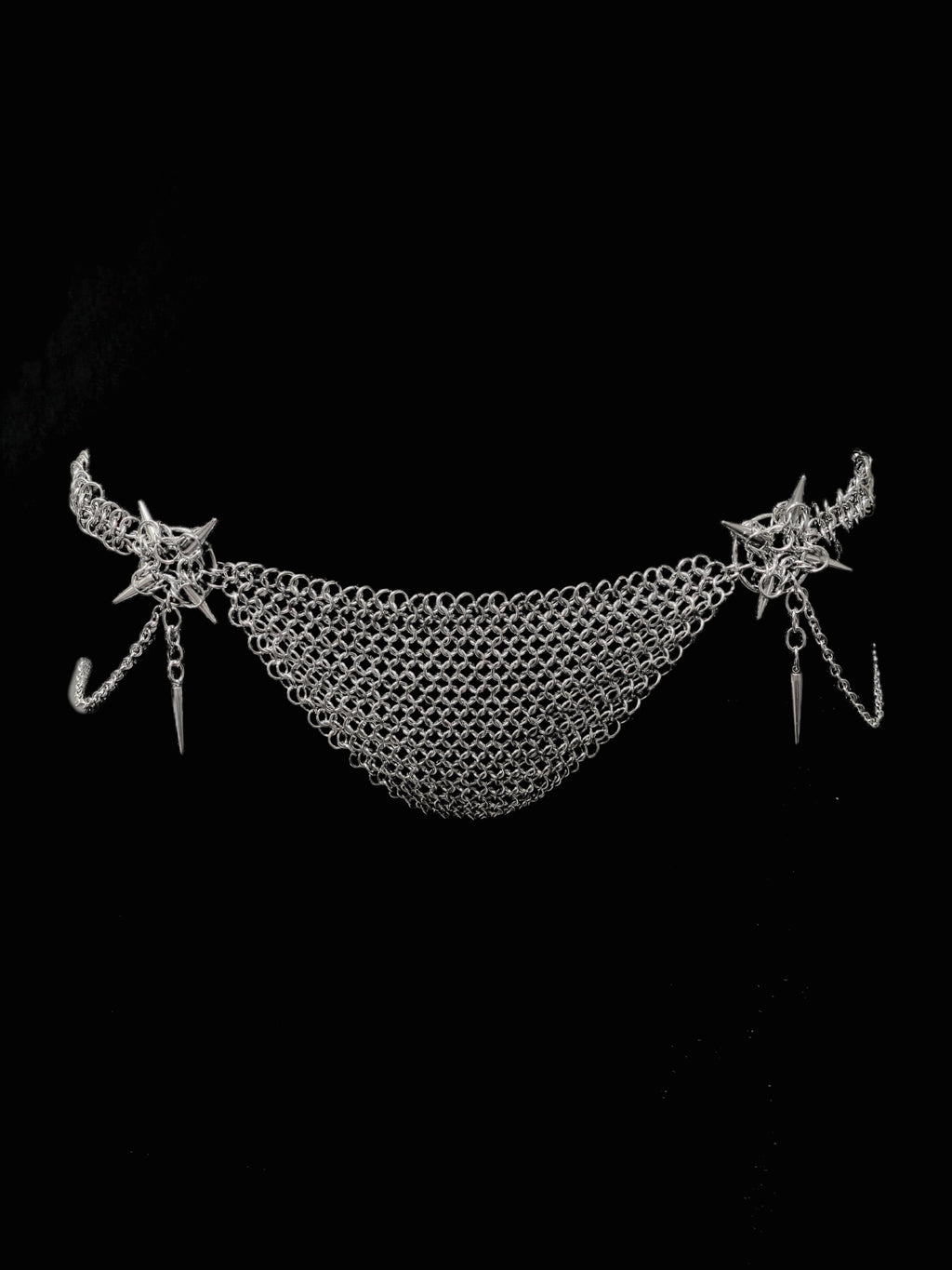 handmade stainless steel chainmail lingerie set gothic dark fashion bodywear