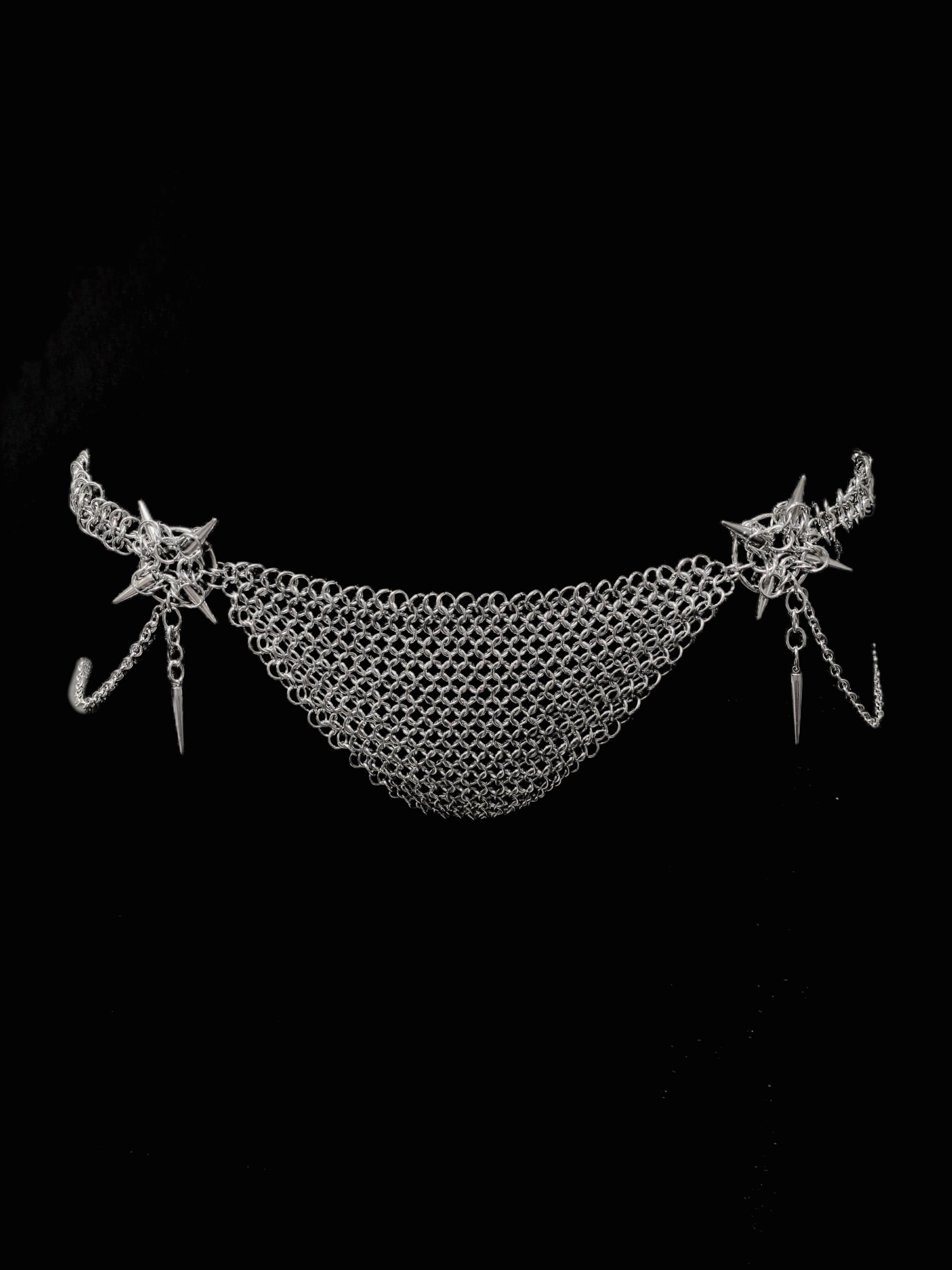 handmade stainless steel chainmail lingerie set gothic dark fashion bodywear