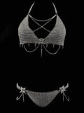 gothic chainmail lingerie handmade stainless steel chainmail bikini set dark alternative fashion