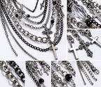 Midnight Relic Layered Chain Statement Necklace