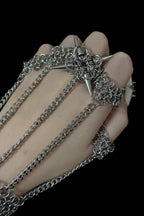 gothic spike chainmail hand harness bracelet handmade armour jewellery dark styling