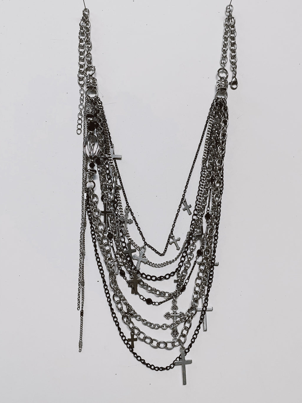 Midnight Relic Layered Chain Statement Necklace
