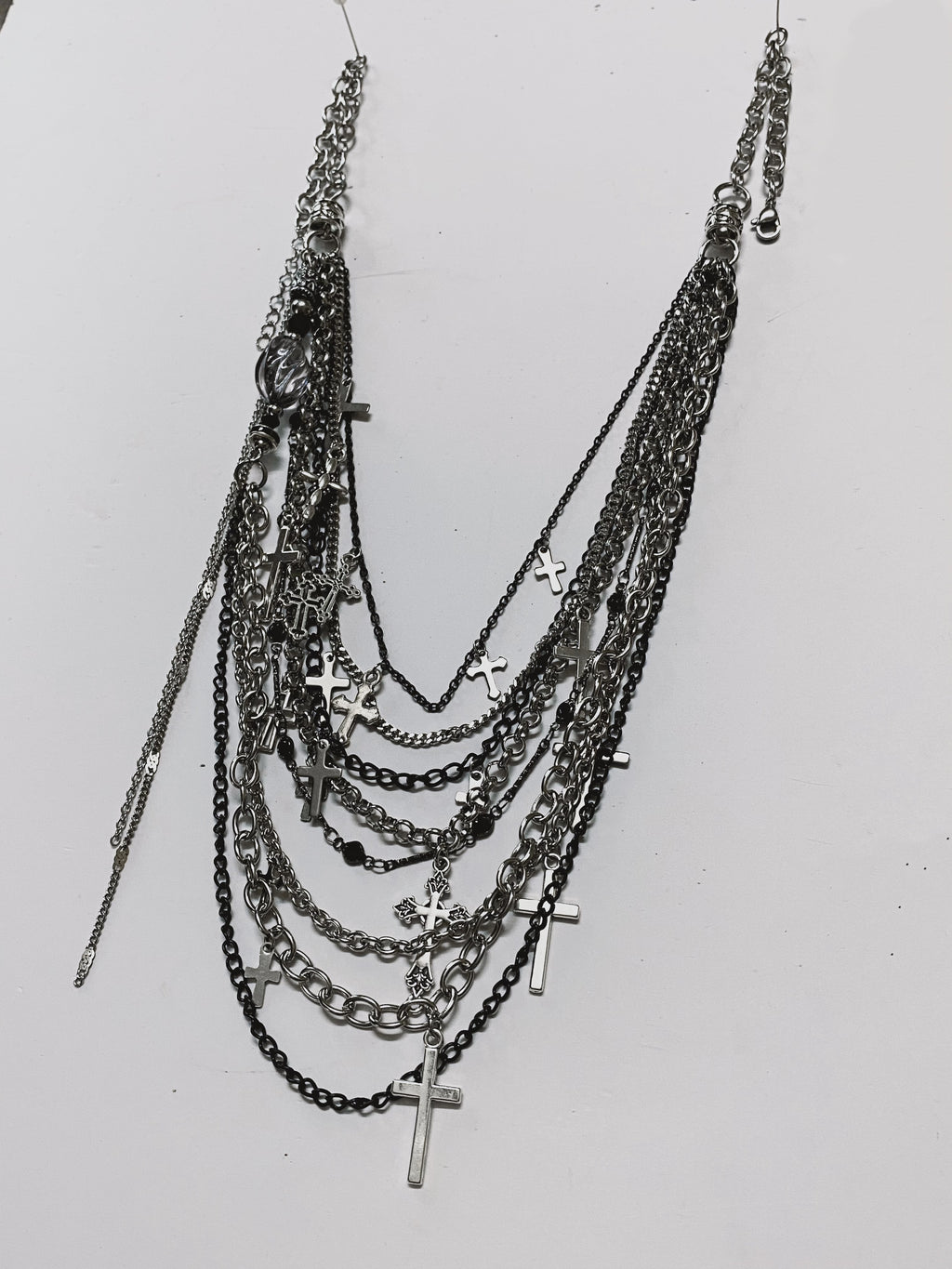 Midnight Relic Layered Chain Statement Necklace