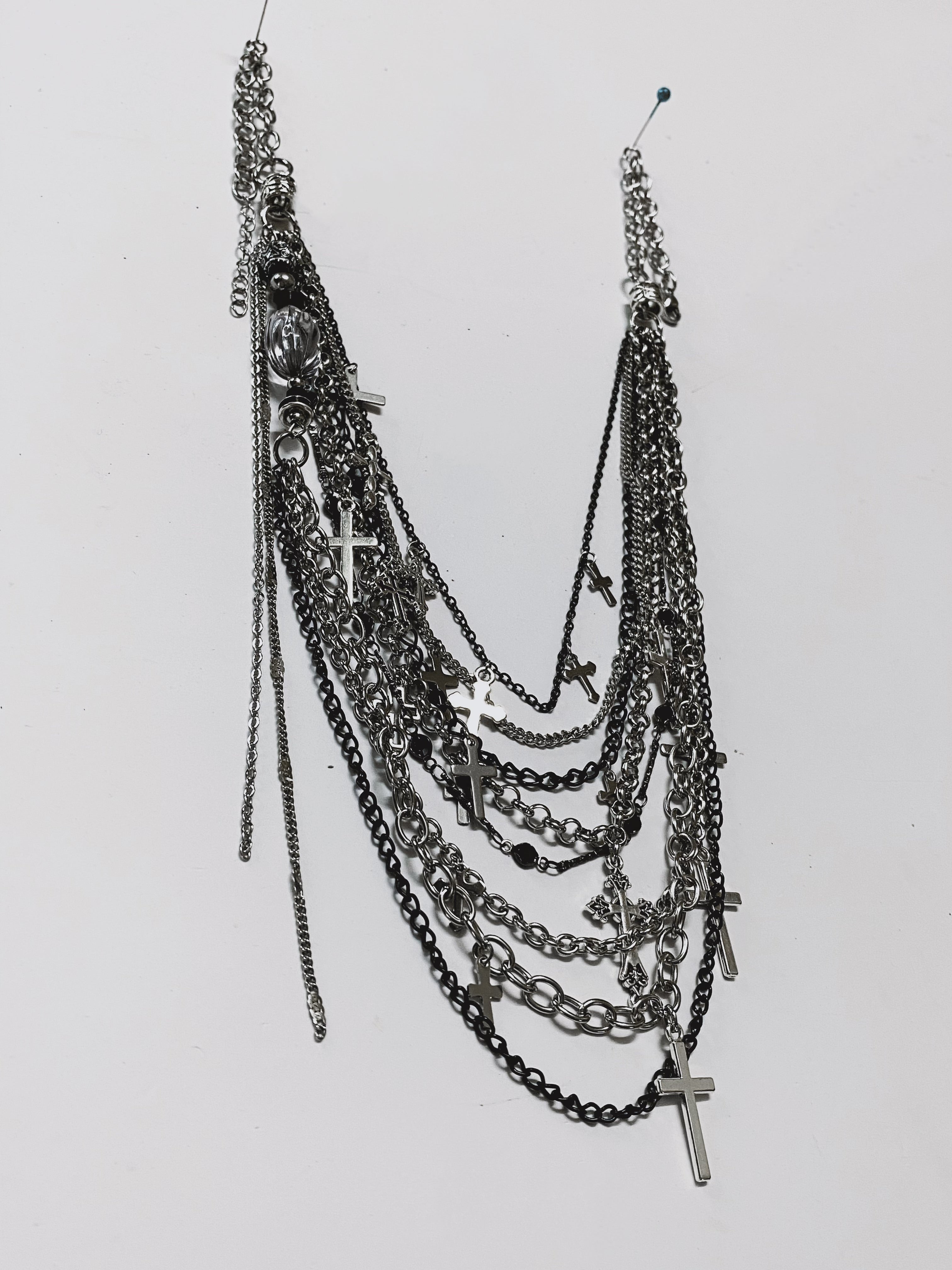 Midnight Relic Layered Chain Statement Necklace