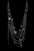 Midnight Relic Layered Chain Statement Necklace