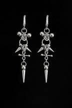 gothic spike drop earring industrial chain handmade punk dark alternative jewellery