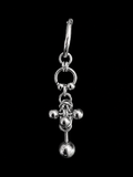 industrial chainmail drop earrings sculpted steel beads handmade gothic jewellery dark fashion