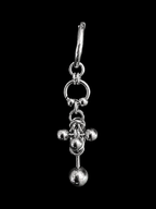 industrial chainmail drop earrings sculpted steel beads handmade gothic jewellery dark fashion