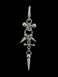 industrial spike drop chain earrings gothic punk handmade jewellery stainless steel