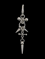 industrial spike drop chain earrings gothic punk handmade jewellery stainless steel