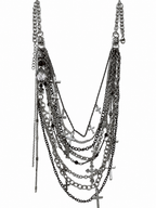 Midnight Relic Layered Chain Statement Necklace