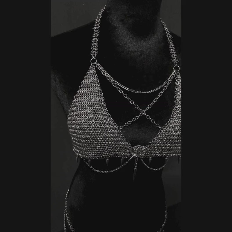 Gothic Chainmail Lingerie - Handmade Stainless Steel Chainmail Bikini Set