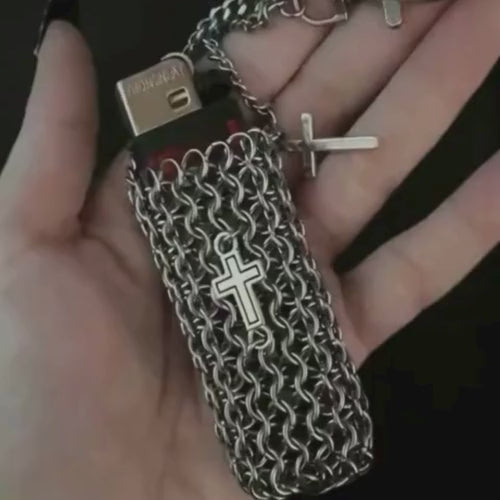 Crusader Chainmail Armour for Standard Lighter – Handmade Medieval Metal Case