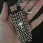 Crusader Chainmail Armour for Standard Lighter – Handmade Medieval Metal Case
