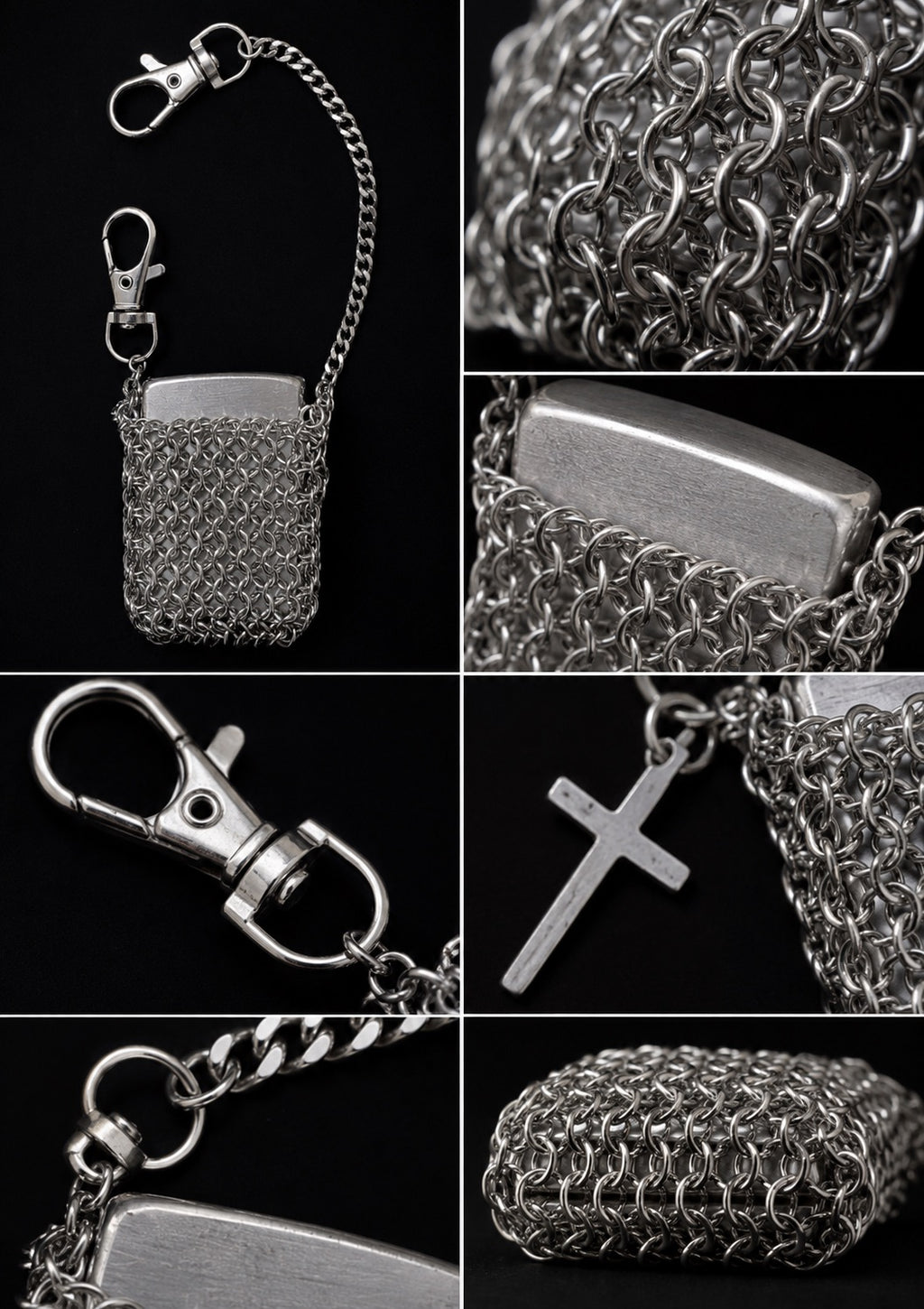 Medieval Chainmail Zippo Lighter Holder – Hand-Forged Metal Sleeve
